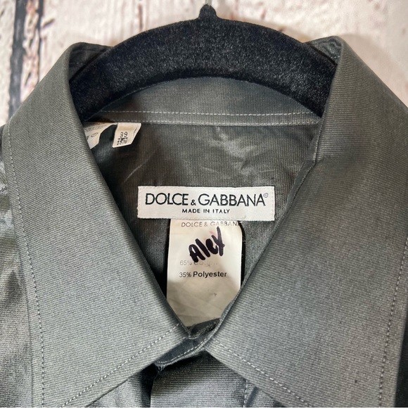 AUTHENTIC Dolce & Gabbana Snap Italy Short Sleeve Shirt Size 39 -15 1/2 Neck EUC - Picture 2 of 12
